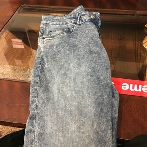 H&M acid wash skinny jeans